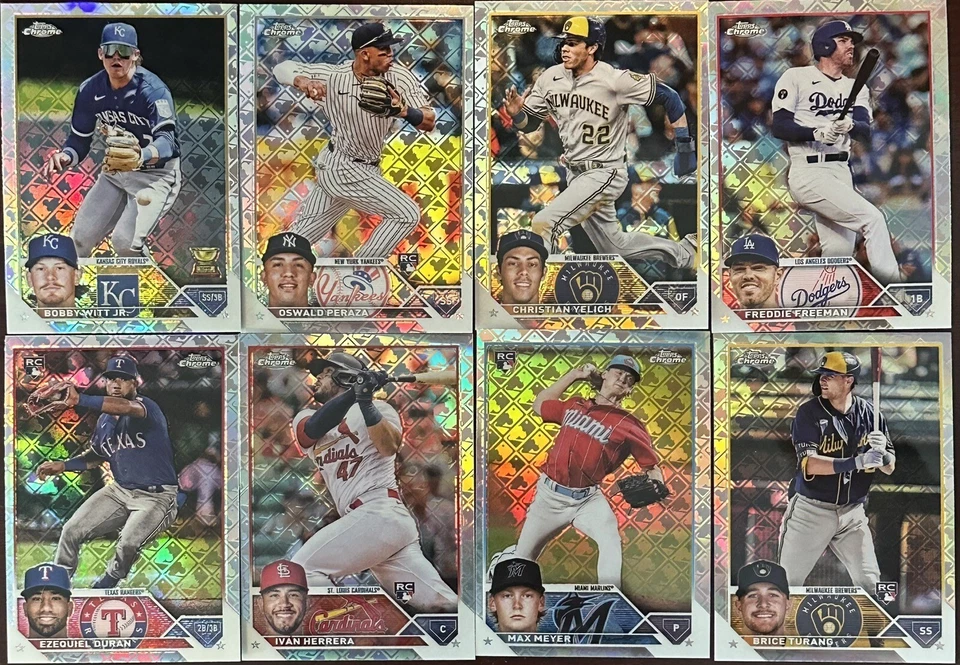 2023 Topps Chrome Logofractor Insert Lot (8) - Rookies Included - Witt Jr.,Yeli - Image 1 of 1