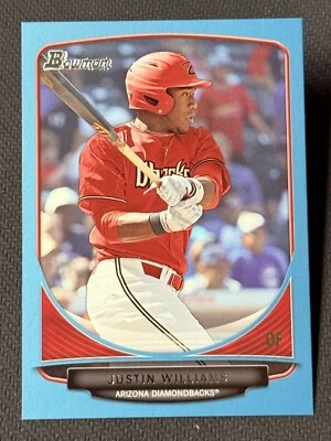 2013 Bowman BLUE BORDER Justin Williams 222/500 - Image 1 of 3