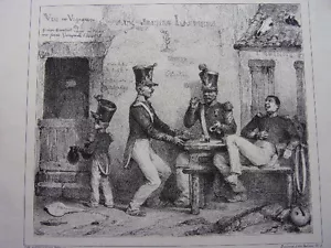LITHOGRAPHIE MILITARIAT / UNE HISTOIRE DE TRANCHÉE 1840 - Picture 1 of 2