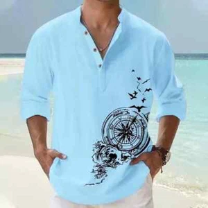 DEELMO Para hombres Mezcla de Algodón Mandarina Cuello Único Diseño Manga Completa Sort Kurta - Imagen 1 de 48