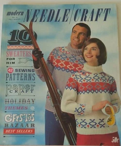 Vintage 1960s MODERN NEEDLECRAFT MAGAZINE 38 Women's Men's Knitting Patterns '61 - Picture 1 of 11