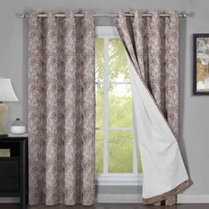 Bali Set of 2 100% Blackout Curtains Upscaled Abstract Thermal Insulated Grommet - Picture 1 of 14
