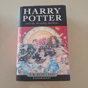 Harry Potter And The Deathly Hallows UK First Edition HC Bloomsbury JK Rowling - Foto 1 di 14