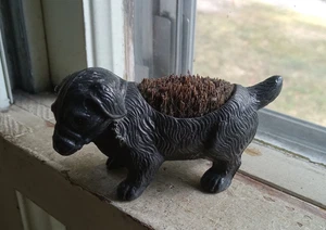1890s RARE METAL SHORT LEG TERRIER DOG PEN WIPE W/ORIGINAL HORSE HAIR BRISTLES - Picture 1 of 8