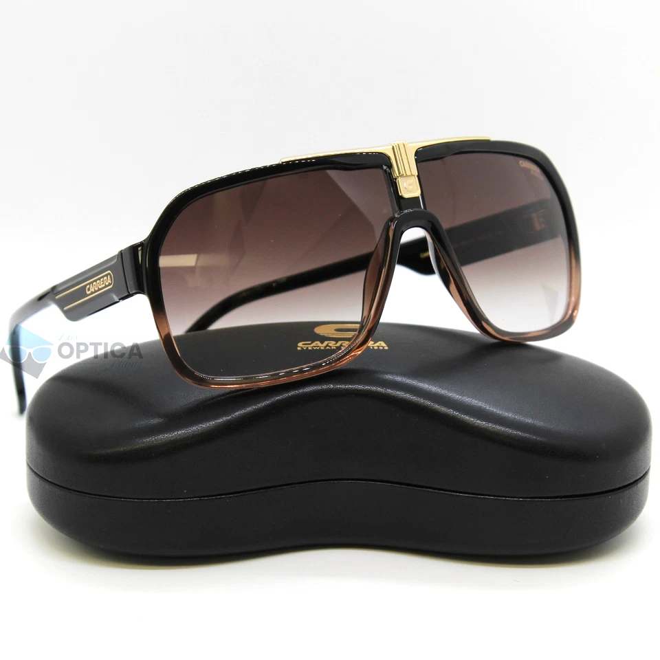Nuevas gafas de sol Carrera 1014 para hombre negras/marrones degradadas piloto protección UV R60 Foto 1 de 4