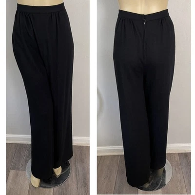 Pantalones deportivos de lana totalmente forrados de pierna ancha tiro ultra alto Givenchy de colección 10-26Wx32L Foto 1 de 4