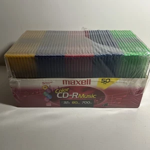Maxell 50-pack Color CD-R Music 32x 80 min 700 mb New Sealed - Picture 1 of 6