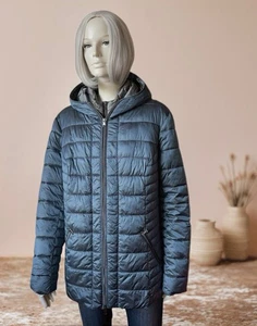 CENTIGRADE Damen Jacke Steppjacke Kapuze Reißverschluss BLAUGRAU Grösse 48 - Bild 1 von 5