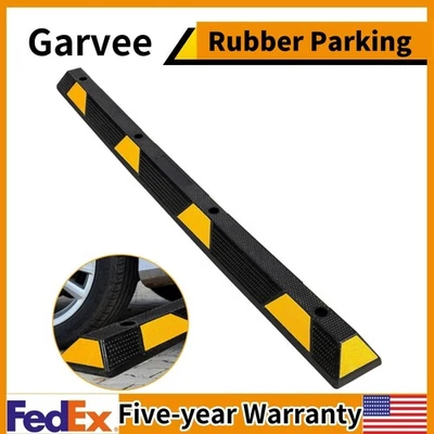 ✔️Curb Parking Garage Floor Stopper 72 Inch Extra Wide Heavy Duty Rubber Parking - Image 1 of 4