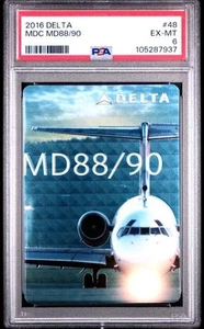 2016 Delta Airlines Aircraft Trading Card #48 McDonnell Douglas MD 88/90 PSA 6 - Picture 1 of 2