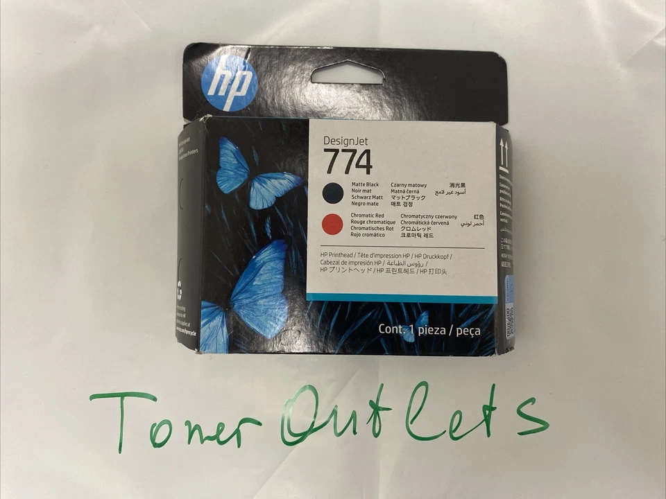HP 774 Matte Black Chromatic Red Printhead P2v97a OEM 2021 Date