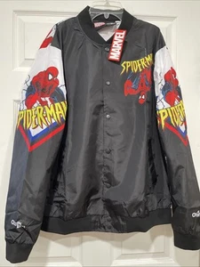 Giacca Bomber ChalkLine Marvel Legends Spiderman Nera Taglia XL NUOVA - Foto 1 di 7