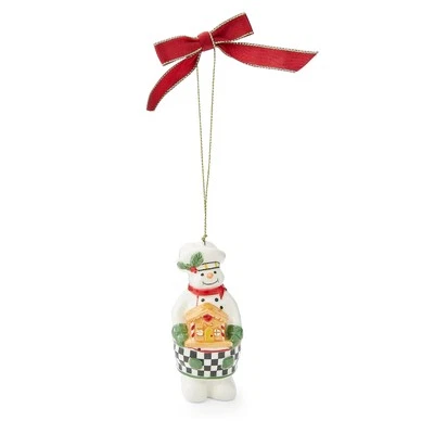 Spode Snowman Baker Christmas Tree Ornament - Dolomite Festive Holiday Decor - Image 1 of 4