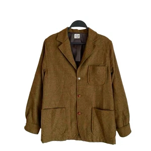 orSlow Vintage Alpaca Blend Check Wool Jacket Kurumi Button Made in Japan S Used - Picture 1 of 9