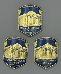 C. 1930 MULTNOMAH HOTEL Oregon PORTLAND sello de lámina etiqueta de equipaje póster sello - Imagen 1 de 4