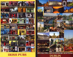 Lot of 2 Dublin Ireland Multi View Postcards Irish Pubs City Views - Picture 1 of 2