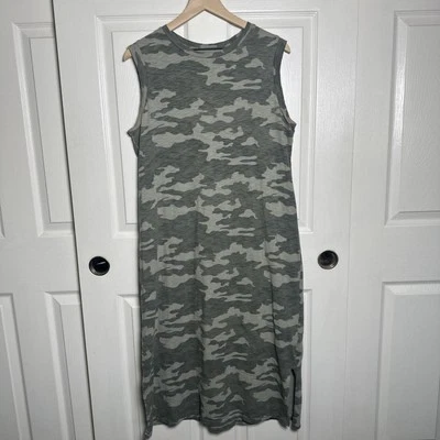 Maxi Camiseta Vestido Universal Thread Goods Co Verde Camuflaje Sin Mangas Grande Foto 1 de 4