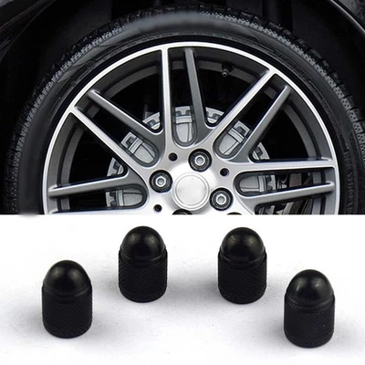 4* Car Wheel Tyre Tire Valve Stems Air Dust Cover Screw Car Accessories Black - Image 1 of 4