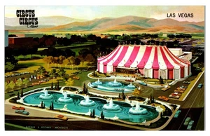 LAS VEGAS NEVADA NEWEST CIRCUS CIRCUS HOTEL EARLY CHROME AERIAL VIEW POSTCARD - Picture 1 of 2