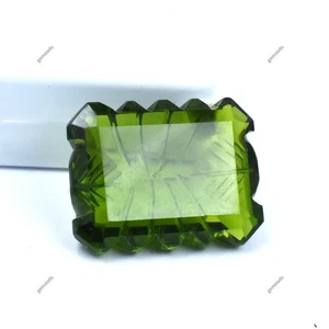 Emerald Cut Peridot Green 48.35 Carat Natural CERTIFIED Loose Gemstone - Picture 1 of 7