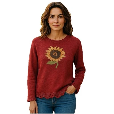 Northern Isles Women’s Sweater Size M Colorful Sunflower Artsy Circles Vintage - Image 1 of 4