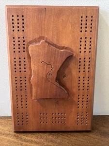 Handmade Minnesota State Cribbage Board Missing One Peg - Picture 1 of 5