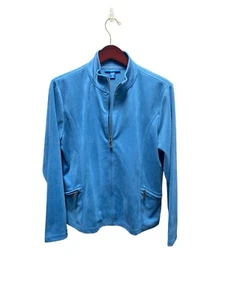 Karen Scott Sportjacke blau Wildleder/Fleece Reißverschluss - Bild 1 von 4