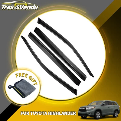 Para Toyota Highlander JDM 2014-2019 3D Ondulado Estilo Mugen Visera de Ventana Protectores de Lluvia Foto 1 de 4