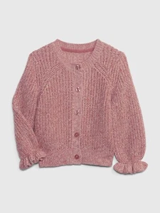 NEW $40 GAP Toddler Girls Rosetta Pink Chunky Knit Cardigan Sweater Size 3T - Picture 1 of 1