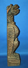A rare antique medieval gothic gargoyle figure, carved wooden. architectural