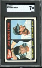 1965 Topps #477 Steve Carlton Rookie Stars Fritz Ackley Cardinals HOF SGC 7 NM