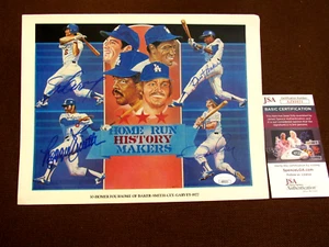 STEVE GARVEY DUSTY BAKER RON CEY SMITH SIGNED AUTO 77 STADIUM GIVEAWAY PHOTO JSA - Picture 1 of 5