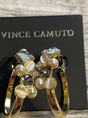 PENDIENTES Vince Camuto Desert Oasis Aro Nuevos con Etiquetas Cristales Tono Dorado Foto 1 de 4
