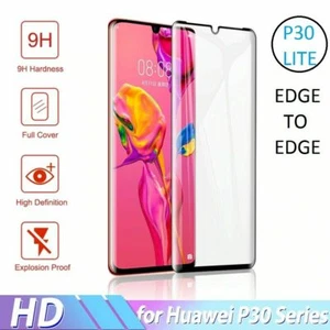 For Huawei P30 Lite 5D Genuine Curved Full Tempered Glass Screen Protector - Picture 1 of 1