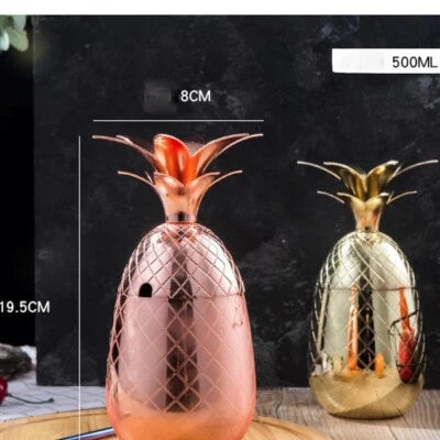 550ml 304 Stainless Steel Mule Mug Cocktail Pineapple Cup Goblet Moscow Home Cup - Image 1 of 4