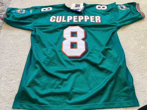 100% Authentic REEBOK MIAMI DOLPHINS JERSEY DAUNTE CULPEPPER #8 STITCHED SZ 52 Cover