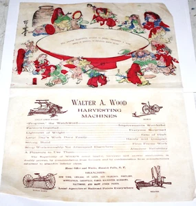 Walter A Wood Farm Machines Japanese Rice Paper 1800s Shojors Water Elves CA1 - Picture 1 of 10