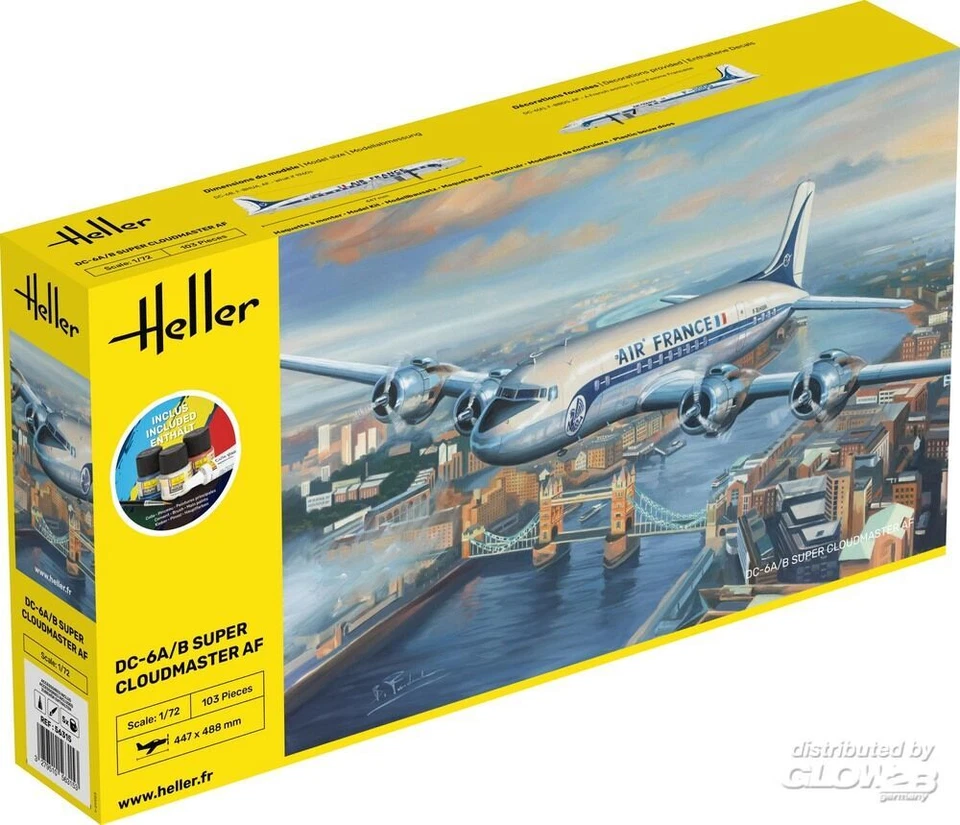 Heller: STARTER KIT DC6 Super Cloudmaster AF in 1:72 [1000563150] - Immagine 1 di 1