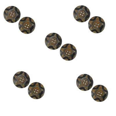 Lot of 10 Handmade Starlight Star Bright All Natural Horn Buttons WHOLESALE - Image 1 of 4