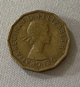 1963 Großbritannien Großbritannien 3 Pence Thruppence Thrupenny Queen Elizabeth II Münze (63er) - Bild 1 von 2