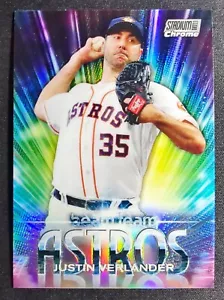 2020 Topps Stadium Club Chrome #BT-23 Justin Verlander Beam Team Insert - Astros - Picture 1 of 2