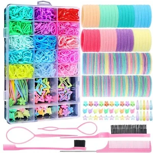 Hair Accessories for Girls 1695 Pcs Toddler Hair Ties Elastic Hair Ties with ... - Picture 1 of 7