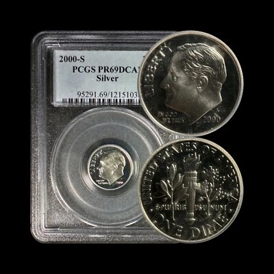 UNITED STATES. 2000, 10 Cents, Silver - PCGS PR69 - Roosevelt Dime, DCAM - Image 1 of 4