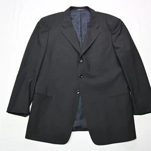 Armani Collezioni 42R Black Made in Italy Wool Mens Blazer Sport Coat Jacket - Picture 1 of 12