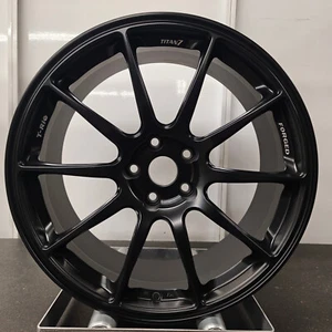 TITAN 7 FORGED T-R10 19x8.5 MACHINE BLACK WHEEL 5x112 / +30mm OFFSET 66.56 BORE - Picture 1 of 8