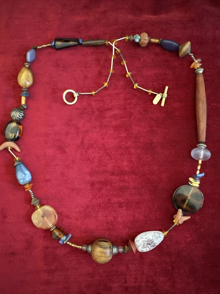 "Collar Treska de piedra azul piedra color turquesa de Murano imitación vidrio mármol 36""" Foto 1 de 4