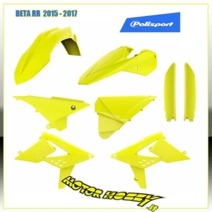 KIT PLASTICHE POLISPORT BETA RR 2T 4T 2015 - 2017 + COPRISTELI GIALLO FLUO - Foto 1 di 1