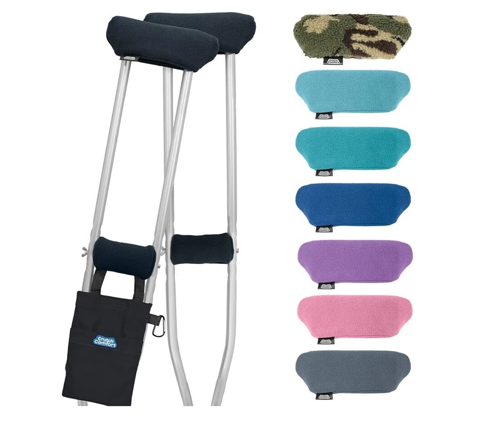 Almohadilla universal para axilas y cubiertas de agarre para muletas - Vellón suave - Azul oscuro Foto 1 de 1