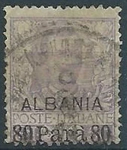 1907 LEVANTE ALBANIA USATO FLOREALE 80 PA SU 50 CENT - W019 - Imagen 1 de 1