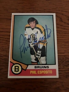 Boston Bruins Phil Esposito signed Topps 1974-75 card - Picture 1 of 2